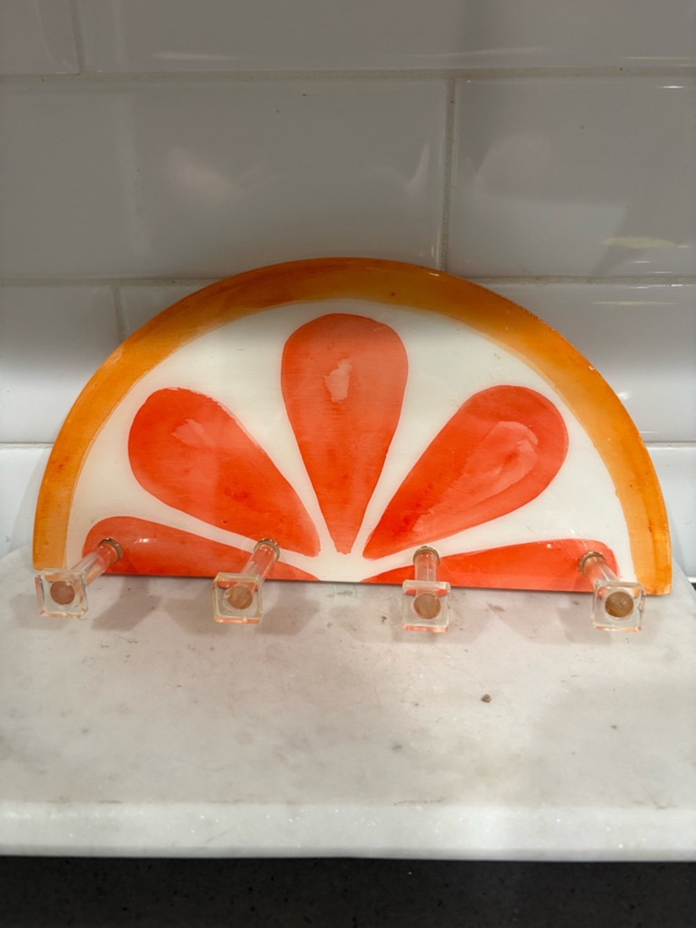 Retro Orange Slice Wall Hook Rack